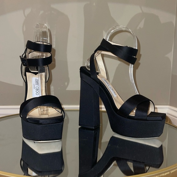 Jimmy Choo Gaia 140 Platform heeled sandals sz 37.5 - Picture 9 of 16